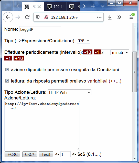 leggi dati da Web
