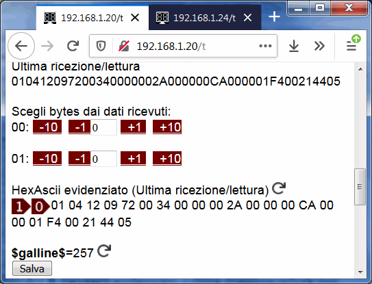 rx dati ModBus remota wifi