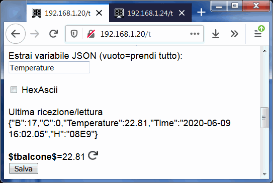 leggere sensore MQTT temperatura