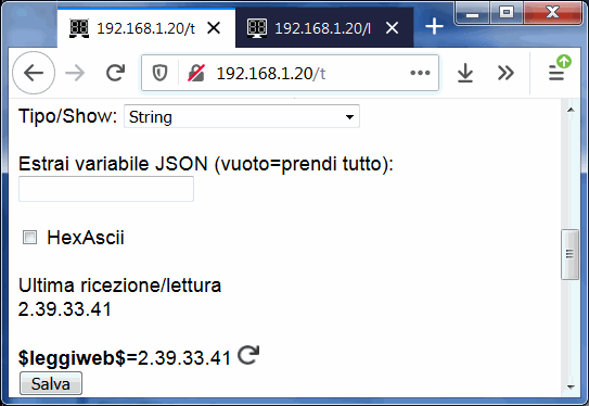 lettura da sito Web