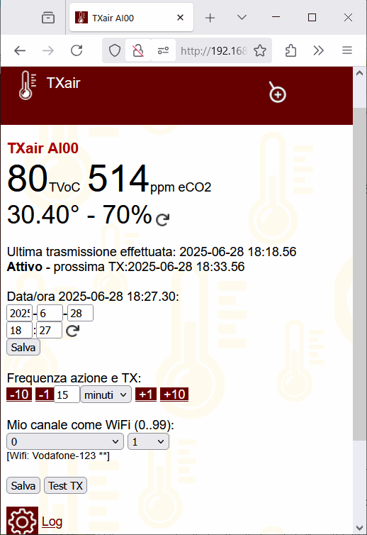 misura qualità aria remoto