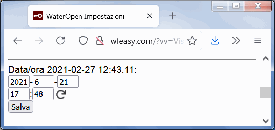 impostare ora bagnare bagna