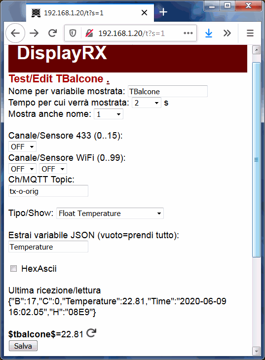 Estrarre variabile topic MQTT
