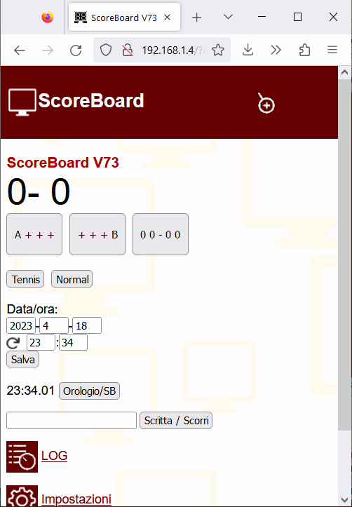 scoreboard basket volley tennis